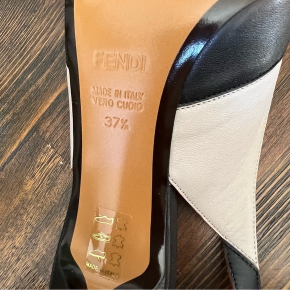 NEW!! FENDI Colorblock Slingback Heels EU 37.5 US7.5 - Picture 12 of 15